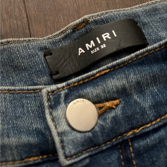 AMIRI Light Blue Distressed Skinny Jeans - Picture 3 of 7